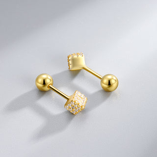 Weiwei Aretes Piercing [Plata 925] [5 Capas de Oro 22K] joyería